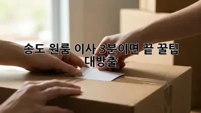송도 원룸 이사, 3분이면 끝! 꿀팁 대방출! ✨